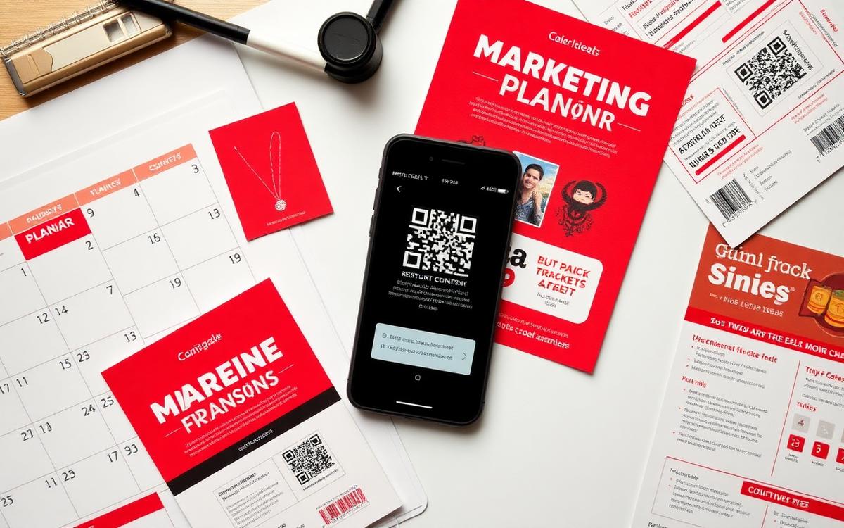 Plano de marketing impresso de 12 meses para pequenos negócios